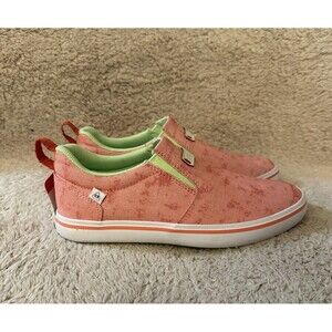 Xtratuf Sharkbyte Slip On Deck Shoes Sneakers Pink Canvas Green Women’s Size 7